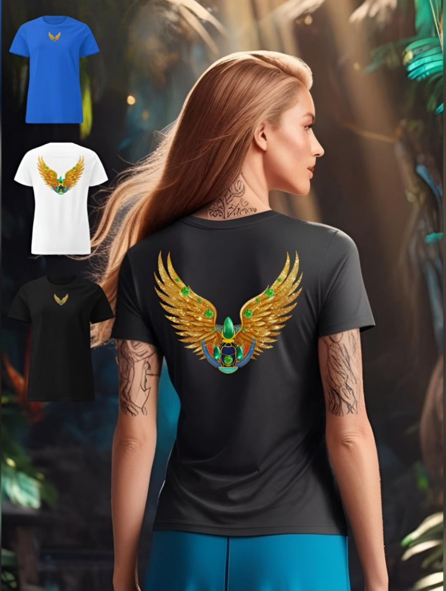 Grote gouden vleugels zacht dames t-shirt