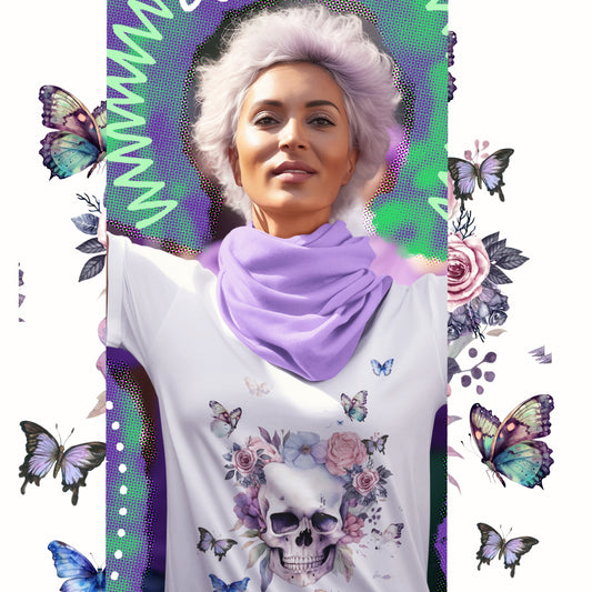 Boho Style Sugarskull T-Shirt – Soft Pastel  Design for Spring